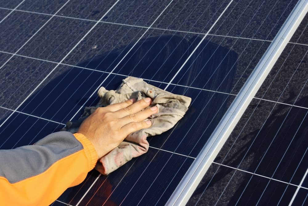 Always watch out for dirt on the solar panels to make sure it doesn’t build up since they can absorb sunlight better when they are free of dirt.