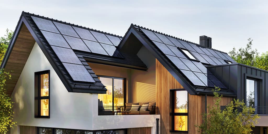 Modern home with solar panels increase property value in Brisbane