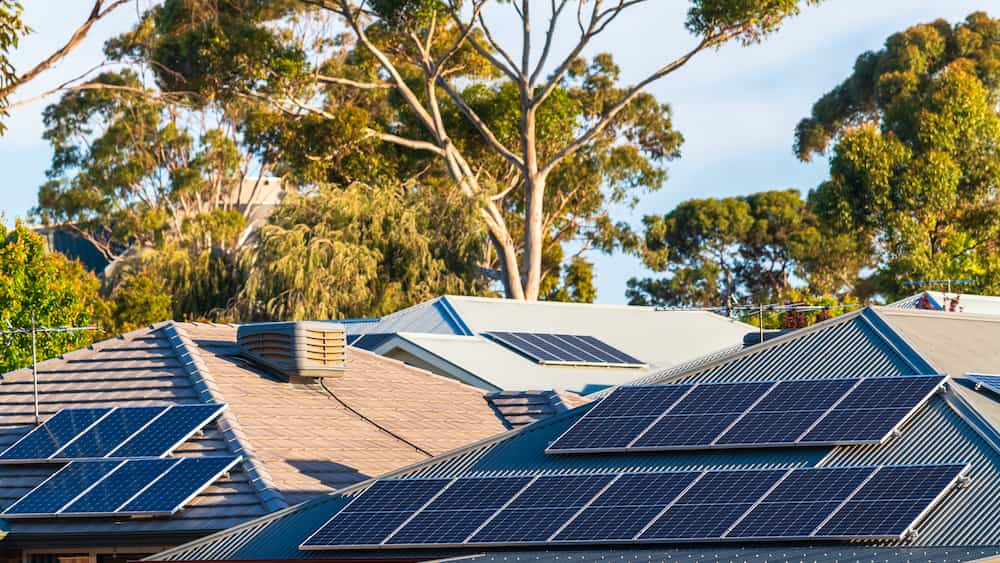 House roofs showing Solar Power Adelaide Summer